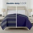 thumbnail image 2 of Martex Full/Queen Reversible Coverlet | Lightweight Soft Easy Care Quilt | Rugby Stripe/Navy, 2 of 8