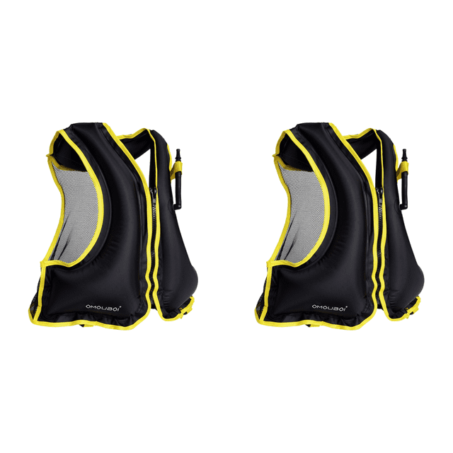 Chaleco Snorkel Inflable Vida Flotante Ajustable para Hombres Mujeres () Negros