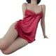 thumbnail image 2 of Camisón sexy de satén con tirantes divididos y falda de encaje, conjunto de tentación, 2 of 2