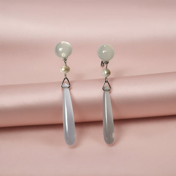 Water-drop Shape Design Earrings For Women's Earring Taupe Color Resin