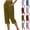 #03 Coffee, variant on Womens Buttoned Split Hem Cotton Linen Capri Pants Elastic Waist Drawstring Loose Fit Cropped Trousers Casual Pants , #03 Wine, M