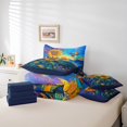 thumbnail image 6 of Homewish Blue Orange Sunflower Twin Bedding Sets 7-Piece, Dreamy Rustic Butterfly Bedding Comforter Set, Vintage Oil Printing Reversible Sheet Sets, Microfiber Bedroom Decor, 6 of 8
