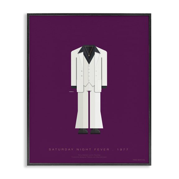 Stupell Industries Modern Friday Night Fever Characters Fashion Design Black Framed Giclee Art, 11 x 14, by Fred Birchal