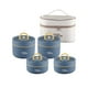 thumbnail image 1 of Juego de fiambreras aisladas de 4 piezas, caja Bento, apilable, redonda, para almacenamiento de alimentos fríos o calientes con bolsa, contenedor de a Azul, 1 of 8