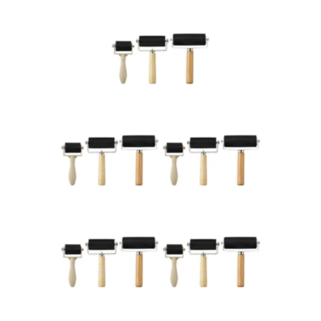 Advancent Brayer de goma ergonómico 3x para trabajos de pintura y tinta, no tóxico y fácil de limpiar, fácil de usar Type2 NO2