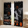 thumbnail image 2 of Castle Fairy Children Teens Adults Eat Sleep Basketball Curtains Pack of 2 (42x84 Each),Black Orange Curtains Blackout,Sport Gamer Bedroom Curtains,Ultra Soft Home Decor, 2 of 6