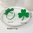 thumbnail image 2 of Riforla Napkin Ring St. Patrick's Day Napkin Rings Holder Buckle Napkin Holders Ring Metal Rhinestone Napkin Ring for St. Patrick's Day Wedding Party Table St Patrick' S Day Napkin Ring Light Green, 2 of 6