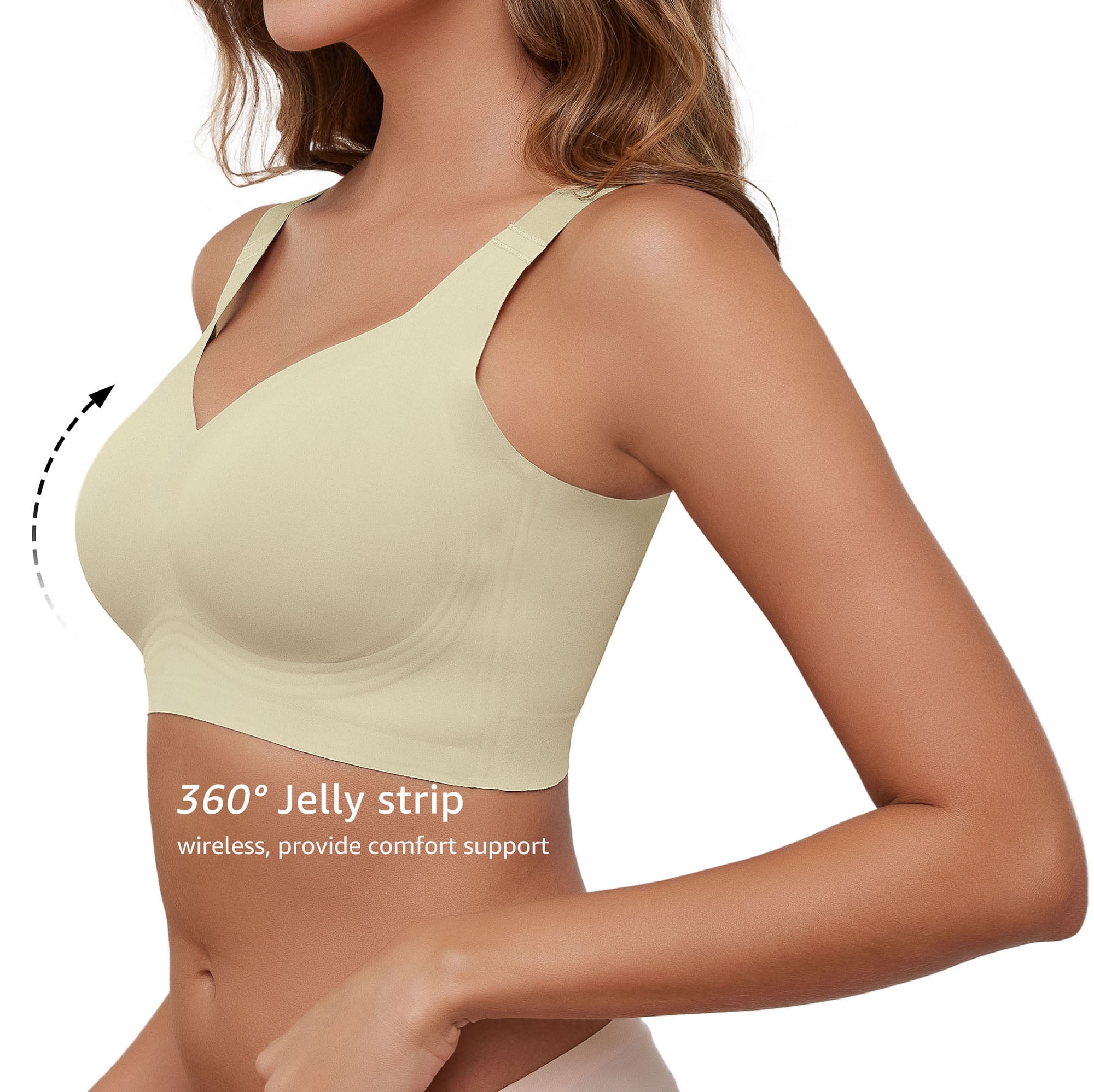 Daystry Smooth Wireless Bras for Women No Underwire Comfort Seamless Bras Full Coverage Everyday Bra New Upgrade
