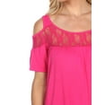 thumbnail image 3 of White Mark Women's Cold Shoulder Lace Neck Top, 3 of 4