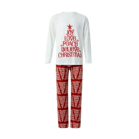 

Tregren Christmas Family Matching Pajamas Set Adult Kids Tops Prints Pants