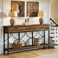 thumbnail image 3 of Tribesigns 70.9" Extra Long Console Table with Drawers, Farmhouse Entryway Table with Storage, Wood Behind Couch Sofa Table Accent Table for Entryway, Living Room, Hallway, 3 of 8