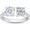 White, variant on 925 Sterling Silver 14K Yellow Gold Plating Princess & Round Cut White Diamond Toi Et Moi Half-Eternity Engagement Ring For Women