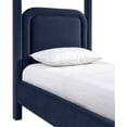 thumbnail image 3 of Bowery Hill Contemporary Navy Velvet Upholstered Twin Canopy Bed, 3 of 11