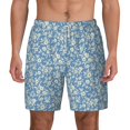 thumbnail image 3 of Uemuo Floral Retro Style Pattern Mens Swim Trunks Quick Dry Board Shorts with Mesh Lining, Stretch Beach Shorts Quick Dry No-Chafing Board Shorts-3X-Large, 3 of 9