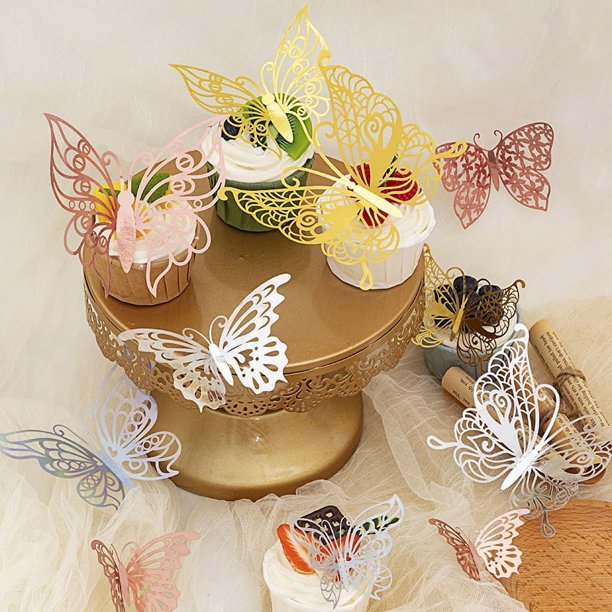 Calcomanías Mariposas Colores Decoraciones De Mariposa 3D - 24 Piezas Rosa Para Pared Con Cinta Doble Cara - Fiestas Y Cumpleaños Decoración Mariposas Pared