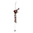thumbnail image 6 of Ebros Stained Glass Red Cardinal Bird On Twig Copper Metal Wind Chime 24"Long, 6 of 11