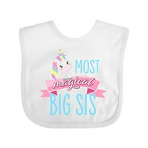Inktastic Most Magical Big Sis- cute unicorn Girls Baby Bib