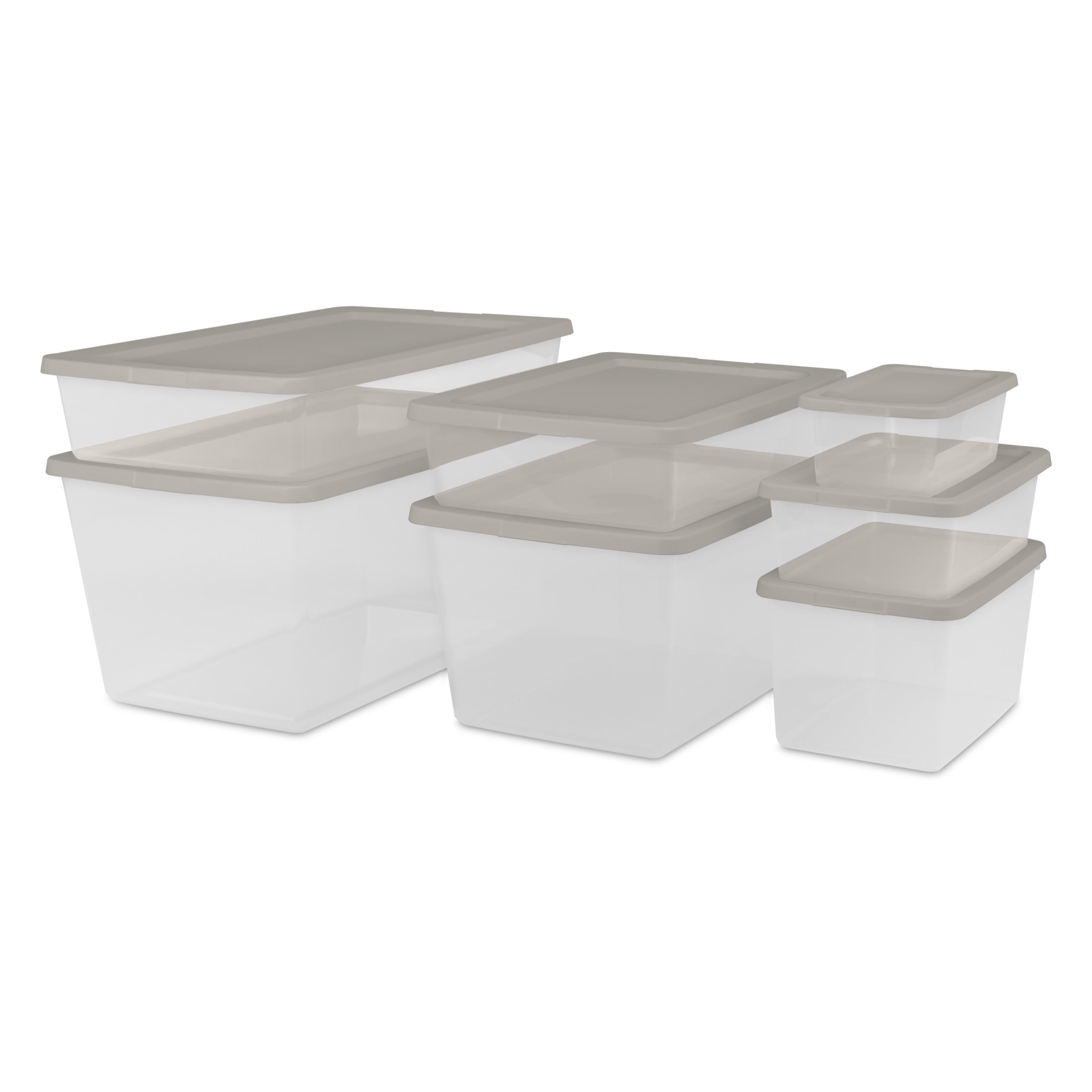 Sterilite 6 Qt. Storage Box Plastic Adult, Grey Pumice