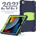 thumbnail image 7 of XYX Case for 10.2 inch iPad 9th/8th/7th Generation (2021/2020/2019), Dual Layer Slim Heavy Shockproof Rugged Protective Cover Case with Kickstand (Navy Lime), 7 of 7