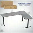 thumbnail image 3 of VIVO Gray / Black Electric 84" x 63" Corner Desk, L-Shaped Workstation, 3 of 4