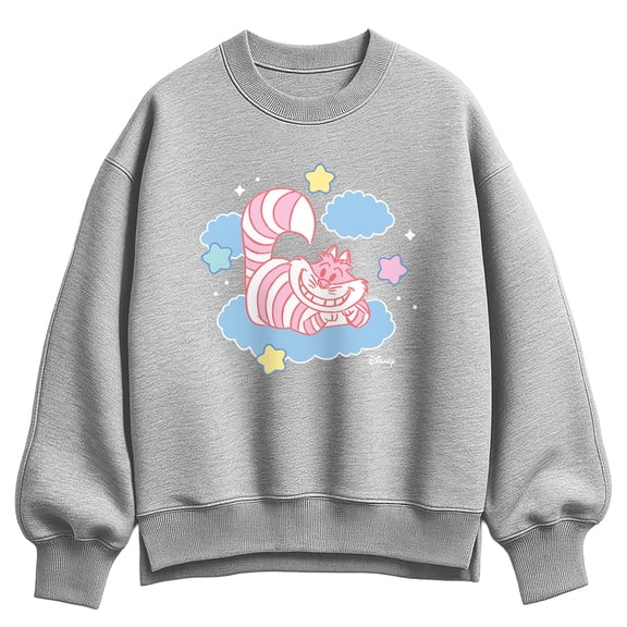 Alice In Wonderland - Pastel Cheshire Cat Women's Oversized Fleece Crew Sweatshirt