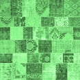 thumbnail image 1 of Ahgly Company Indoor Square Patchwork Emerald Green Transitional Area Rugs, 7' Square, 1 of 4