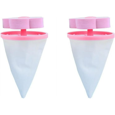 Lint Catcher for Washer Machine,Pet Hair Remover for Laundry, Washing Machine Floating Lint Mesh Bag,Reusable Hair Filter Washer Lint Trap Catcher Net Pouch 2 Pieces. (Pink)
