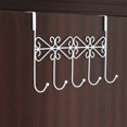 thumbnail image 4 of LANMOK Over The Door Hanger Rack with 5 Hooks White Decorative Metal Door Hooks Hanger Holder for Home Office Kitchen Use Coat Hook Rack, 4 of 5