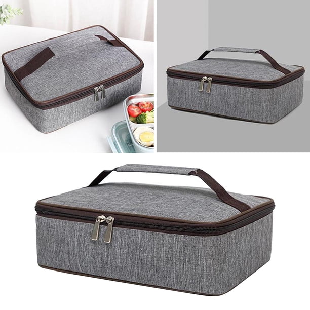 Fiambrera con aislamiento bolsa térmica reutilizable para el almuerzo Macarena Gris S