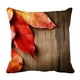 thumbnail image 1 of Funda de Almohada Hojas de Otoño Sobre Madera Vieja 40x40 cm ABPHQTO, 1 of 1