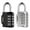 Black + Silver, variant on Padlock, 4 Digit Combination Locks for Luggage Locker Toolbox Storage Box Warehouse Office School Gym Black
