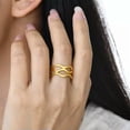 thumbnail image 7 of Womens Wedding 9.5mm Gold Plating Stainless Steel Hollow Irregular Ring Size 6-9, 7 of 7