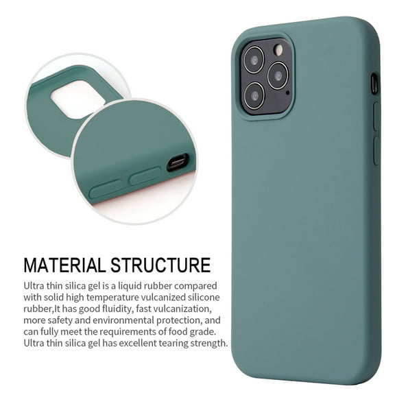 Dteck iPhone 12 Pro Max Case, Ultra Slim Fit iPhone Case Liquid Silicone Gel Cover Anti-Scratch Shockproof Case Compatible with Apple iPhone 12 Pro Max 6.7", Deep Green