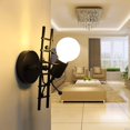 thumbnail image 4 of Creative Humanoid Wall Light Lámpara de pared moderna para interiores Art Deco Lámpara de pared Max 60W E27 para dormitorio, habitación de niños, pasillo, restaurante, escalera, cocina, negro Zhivalor WLJ-3969, 4 of 5