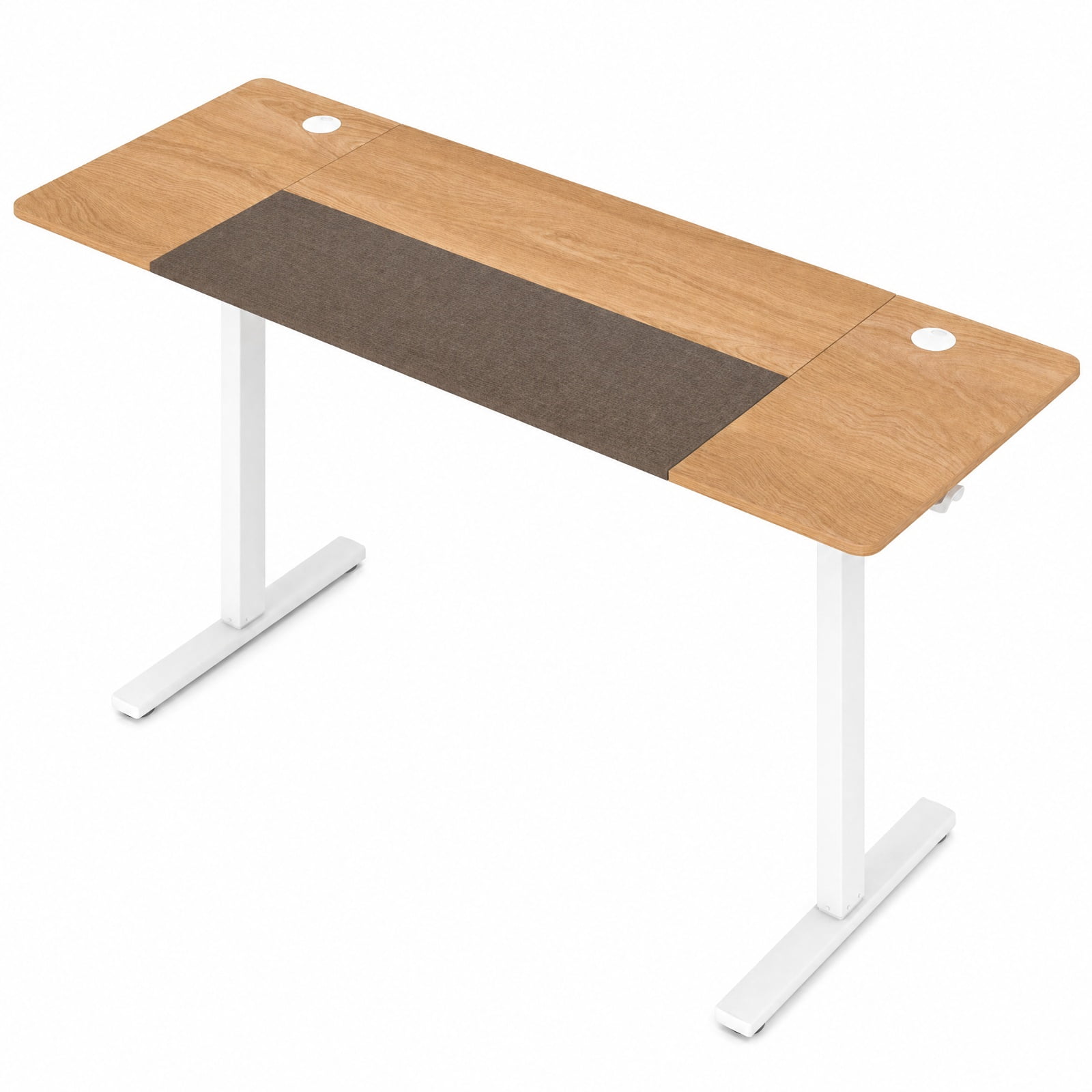 Furnibear 63 x 24 Inch Height Adjustable Sit Stand Computer Desk with 3 Memory Presets for Home Office Study Computer Writing Workstation, Natural