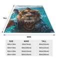 thumbnail image 3 of Honeii Hawaiian Swimming Lion Print Fleece Blanket - Throw Blanket for Bed, Sofa, Couch, Camping, and Travel , Microplush Ultra Soft Warm Blanket-80"x60", 3 of 7