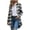 *Gray, variant on Women's Long Buffalo Plaid Shacket , Ladies' Casual Button Down Top , Relaxed Fit Checkered Shirt For Women, Blue , S-2XL