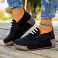 thumbnail image 6 of Taylonsss Women's Round Toe Lace-Up Wedge Heel Platforms Shoes with Soft Fabric and Cushioned Sole for Casual Wear Comfortable All-Day Walking Shoes, 6 of 7