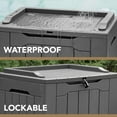 thumbnail image 3 of BOBOKY 30 Gallon Resin Deck Box Outdoor Indoor Waterproof Storage Box for Patio Furniture Pool Accessories Storage for Cushion Garden Tools (30 Gallon)Grey, 3 of 8