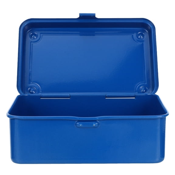 OFFIGAM Hardware Toolbox Small Metal Storage for Tools Vintage Blue 1Pack