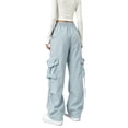 thumbnail image 4 of Cargo Pants for Women Military Pants Work Pants Construction Streetwear High Waisted Pants Wide Leg Gardening Pants Athletic Hiking Pants Baggy Jogging Casual Pants Baggy Pants, 4 of 4