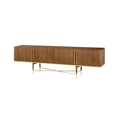 Walnut & Gold Buffet VIG Modrest Bernard Mid-Century Modern Contemporary