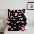 thumbnail image 5 of Manfei Salamander Pattern Full Size Comforter Sets,Watercolor Axolotl Bedding Comforter Set,Black Reversible,3pcs,1 Comforter and 2 Pillowcases, 5 of 7