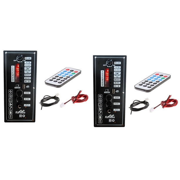 2X Placa Amplificadora de 3,7 V, Amplificador de Altavoz de Baile Cuadrado, Compatible con Bluetooth, AUX, Tarjeta TF, Grabación de Disco En U, Altavoz de 5-8 Pulgadas