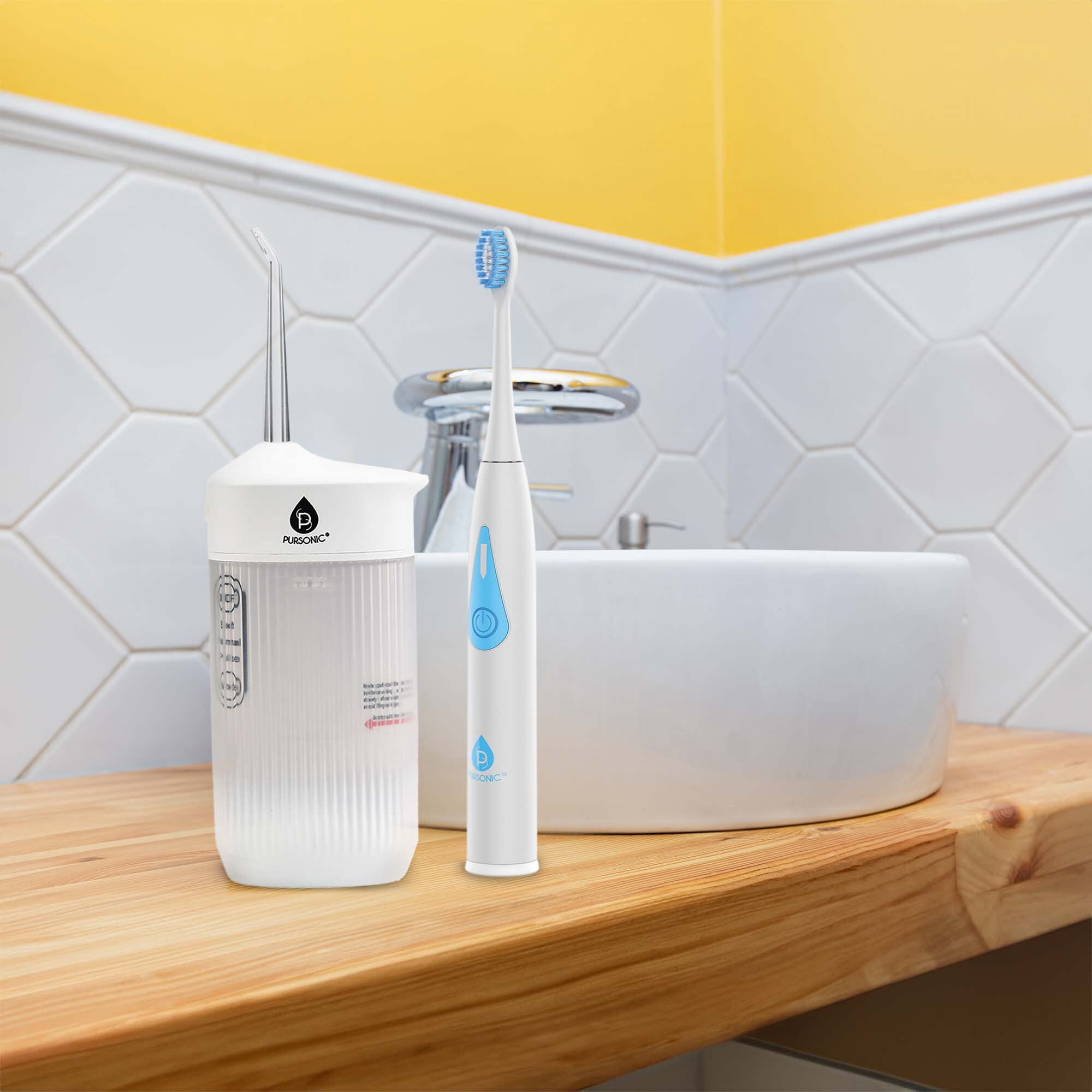 Ultimate Smile Care Duo: Triple-Head Tooth Wizard  Travel-Ready Water Flosser