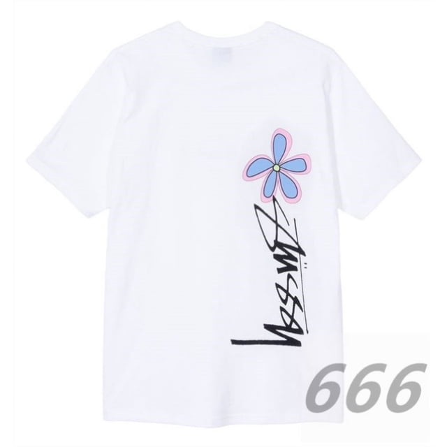 Camisetas Stussy de manga corta para hombre y mujer, marca de moda de verano Camisetas Stussy de calle holgadas y versátiles de puro algodón para parejas, tendenciaBlanco