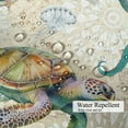thumbnail image 5 of Sea Turtle Octopus Shower Curtain Ocean Coastal Theme Bathroom Curtain Decor with Hooks,72x72in, 5 of 6