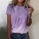 thumbnail image 2 of Camisetas de Manga Corta para Mujeres Moda Impresa Cuello Redondo Camiseta, Lentejuelas Detalle para Primavera Verano Casual Y Fiesta, 2 of 8