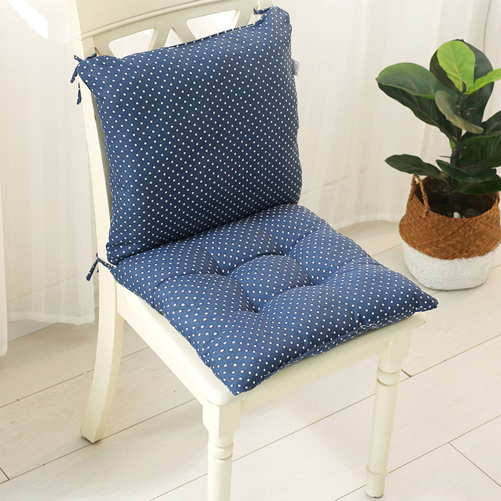 potrochi Outdoor Chair Cushion, Indoor/Outdoor Solid Back 1 Piece Square Corner Chair Cushion with Ties, Deep Seat, Weather, and Fade Resistant, Chair Cushions for Dining Chairs