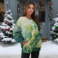 thumbnail image 3 of HELLHERO Monstera Print Women Sweatshirt Fall Long Sleeve Pullover Clothes Comfortable Loose Crewneck Sweater Size XL, 3 of 7